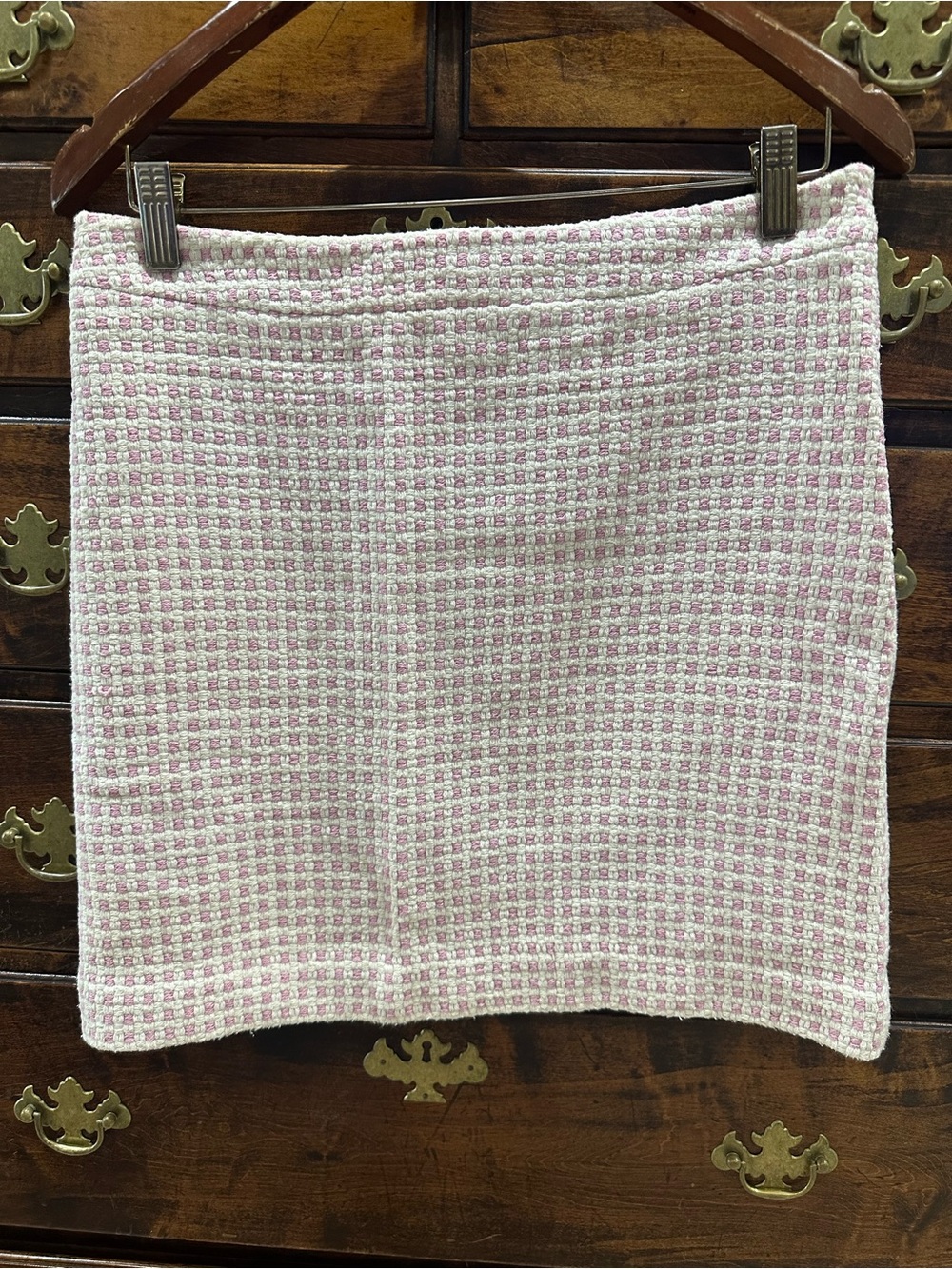 Banana Republic Pink & White Tweed Mini Skirt